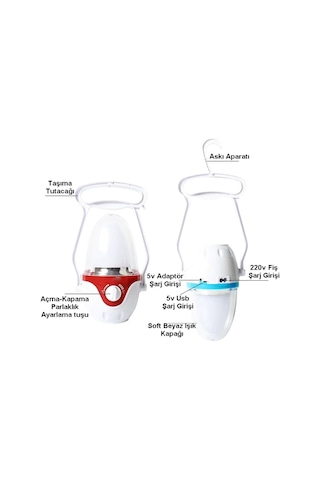 LED IŞILDAK LAMBA ŞARJLI - PARLAKLIĞI AYARLANABİLİR (DIMMER)