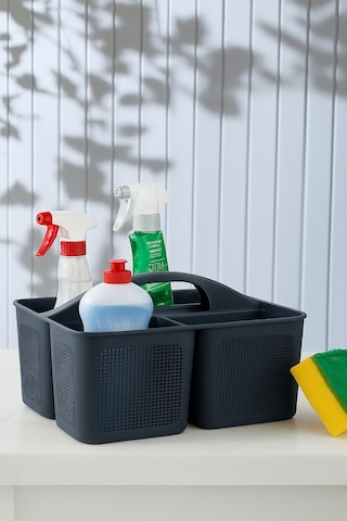 Bölmeli Deterjanlık Organizer Füme Gri