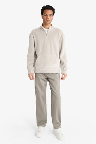Defacto Yumuşak Tuşe Kadife Sweatshirt F2352AX25WN Gri
