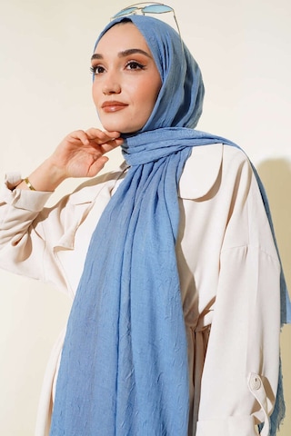 Bambu Şal Tesettür, Pamuklu, Hafif, Rahat, Şık, Yüksek Kalite, Hijab, Shawl, Original, Lux Mavi