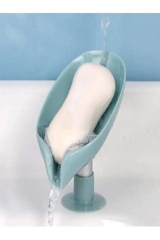 Vantuzlu Sabunluk, Su Giderli Yaprak Şeklinde Sabunluk, Mutfak Banyo Süngerliği Ve Sabunluğu 1 Adet Siyah