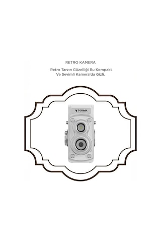 Torima CMR44 Mini Retro Dijital Fotoğraf Makinesi Beyaz