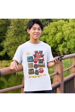 Alpşan Ticaret Red Ball Çocuk Tişörtü Red Ball Beyaz T-shirt Yetişkin Çocuk Tişört Beyaz