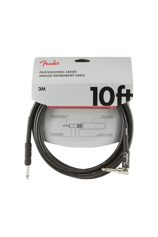 Fender Professional Düz-L Uç 3 Metre Siyah Entrüman Kablo Fender Professional Düz-L Uç 3 Metre Siyah Entrüman Kablo