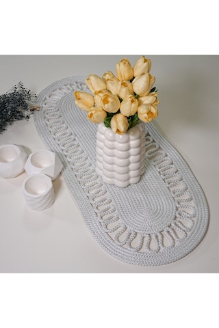 Zengin Design Home Zdh-801 Oval Runner Beyaz