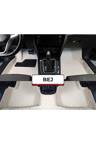 Volkswagen Vw Passat B8 - B8.5 2015-2023bej-krem Renk 8d Diamond Kaymaz Deri Oto Paspas