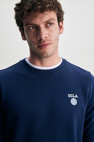 Ucla Valley Lacivert Bisiklet Yaka Baskılı Standard Fit Erkek Sweatshirt Lacivert