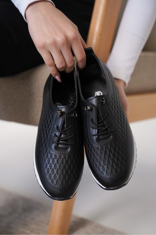 Daxtors D0155 Günlük Ortopedik Kadın Sneaker Spor Ayakkabı Siyah