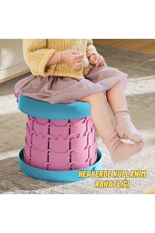 Tuvalet Eğitici Katlanabilir Taşınabilir Çocuk Lazımlık Portatif Seyahat Bebek Tuvaleti Pembe