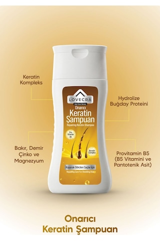 Onarıcı Keratin Şampuan Saç Güçlendirici Onarıcı Besleyici Kırılma Karşıtı Dökülme Karşıtı 250 Ml Tüm Saç Tipleri