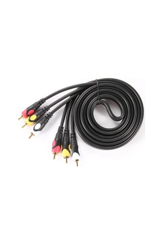 Koodmax - 3rca Erkek To 3 Rca Lale Tos Scart Kompozit Ses Video Av Kablosu - 1.8 Metre