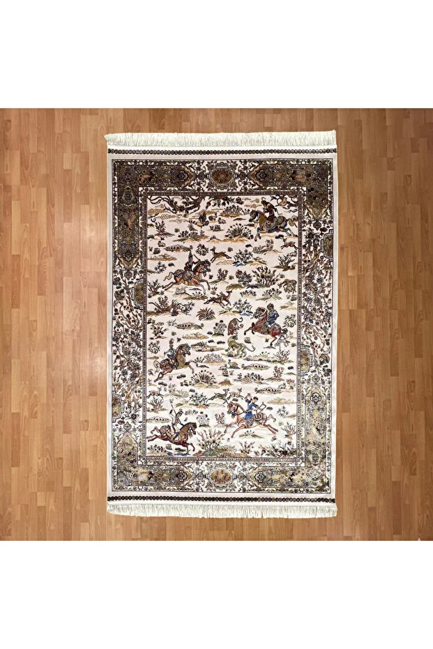 Mevlana Bazaar Şehname Motifli 400 X 600 Cm İpek Halı 1bej