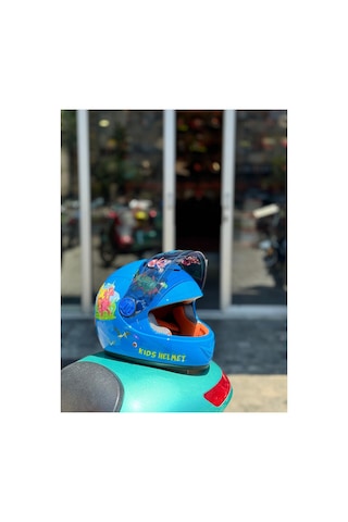 Çocuk Kaskı Ece 22.06 Sertifikalı / Fullface Kask / Ekstra Hafif Ve Konforlu Mavi