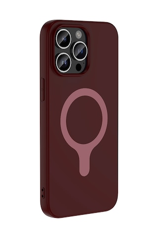 Apple iPhone Uyumlu 14 Pro Max Kılıf M-safe Şarj Özellikli Zore Aris Silikon Kapak - Mürdüm