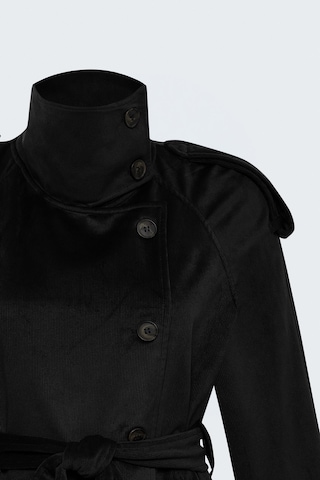 Sateen Kadife Kısa Ceket - Siyah-138106