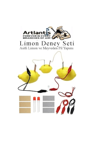Elektrik Limon Deney Seti 1 Paket Limondan Elektrik Üretme Seti Limon Pili Fen Bilgisi Dersi Kimyasal Enerji