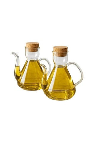 2 Li Borosilikat Cam Mantar Kapaklı Yağdanlık 500 Ml Liya Şeffaf
