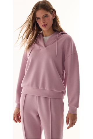 Penti Lila V Yaka Oversize Kapüşonlu Sweatshirt