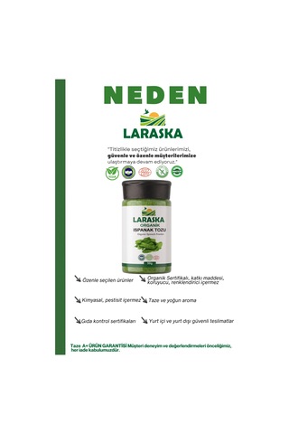 Organik Ispanak Tozu 1kg Organic Spinach Powder