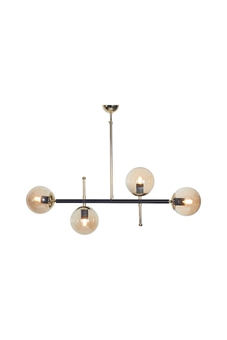 Luzarana Optik 4 Lü Gold-Siyah Metal Gövde Bal Rengi Camlı Tasarım Lü... (483743288) Çok Renkli