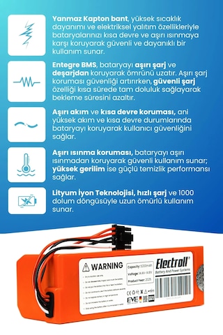Xiaomi Mop 2 Pro Batarya Mjst1shw 5200mah