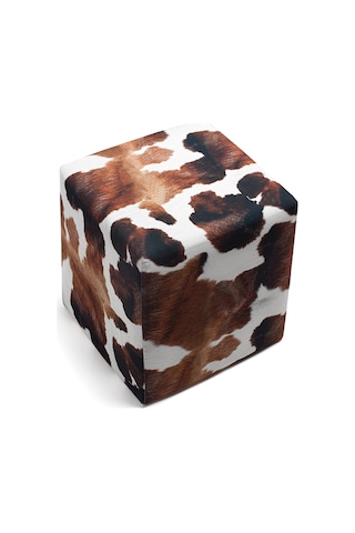 Favora Milky Puf - Kahverengi - Beyaz Beyaz