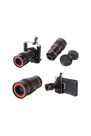 8x18 Zoom Teleskop Telefon Kamera Lensi Mini El Dürbünü Renkli Çok Renkli