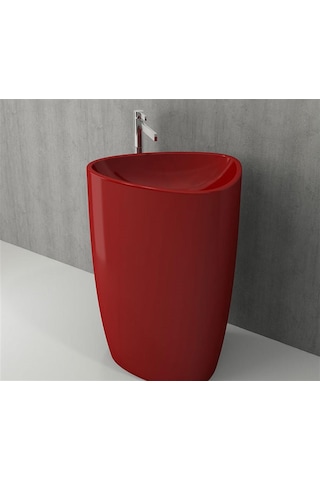 Bocchi Etna Monoblok Yerden Lavabo Parlak Kırmızı 1075-019-0125