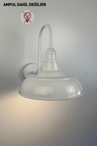 Luxen Beyaz Metal Aplik Mutfak İç Mekan Salon Cafe Ofis Pastane Modern Dekoratif Aplikleri Beyaz