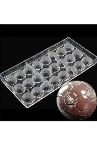 Polikarbon Çikolata Kalıbı Futbol Topu Desenli Çok Renkli
