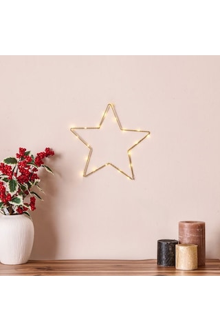 Kpm Star Dekoratif Aydınlatma - Sarı - 29,5 Cm Sarı