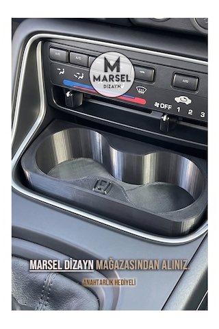 Marsel Dizayn Honda Civic 1996-2000 Model Ies/ek Araçlarla Uyumlu Logolu Bardaklık - Siyah 1 Adet