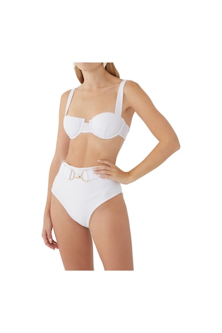 Lula Ru Vintage Tarzda Klasik Bikini Üstü Beyaz