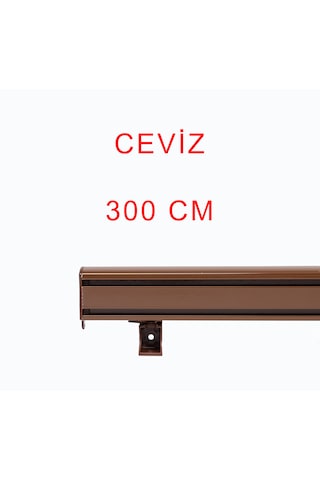 Ceviz Dekoratif Perde Alüminyum Dekoratif Ray Kornişi 300 Cm