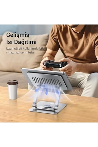 360 Dönebilen Alüminyum Tablet Standı Yükseklik Ve Eğim Ayarlı Metal Tablet Tutucu Apple Uyumlu iPad Pro 13 12 1