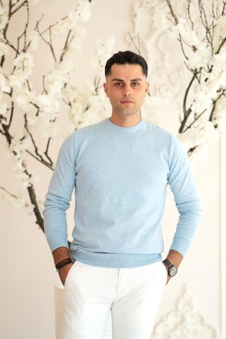 Sıfır Yaka Pamuklu Slimfit Basic Erkek Triko Kazak 001