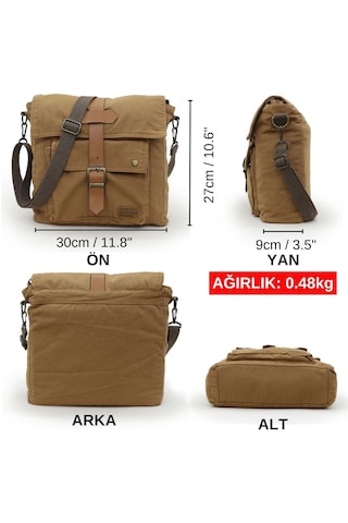 Old Cotton Cargo 7170 Camel Omuz Postacı Okul Çantası Camel