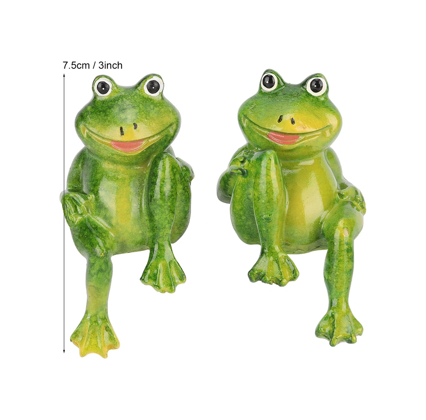 Mufunye 2 Adet Doğal Reçine Kurbağa Heykeli - Bahçe, Avlu Ve Dış Mekan Dekorasyonu - El Yapımı, Renk Kaybı Olmayan Ornman Figürü