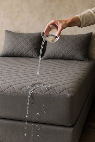 Yatak Ve Yastık Alezi Seti Pamuklu Kapitone Fitted Full Kenar Sıvı Geçirmez Yatak Koruyucu Gri Gri