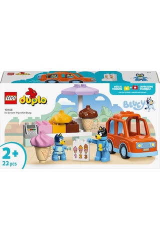 LEGO® DUPLO® Bluey: Bluey ile Dondurma Gezisi 10458 - 2 Yaş ve Üzeri Çocuklar için Araç İçeren Oyuncak Yapım Seti (22 Parça)