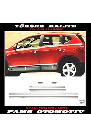 Nissan Qashqai Krom Yan Kapı Çıtası 6 Prç 2007-2014 Arası P.çelik