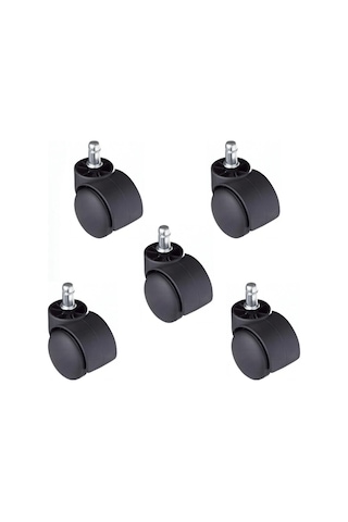 Ofisbazaar Yedek Sandalye Tekerleği 50 Mm 5'li Paket Siyah Siyah
