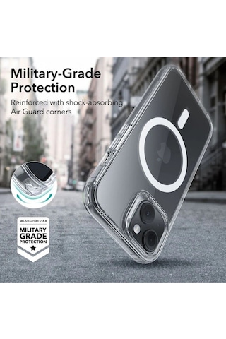 Apple Uyumlu iPhone Esr 15 Kılıf Classic Hibrit Halolock Magsafe Şeffaf