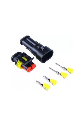 1 Adet 2 Pin Süper Seal Konnektör Su Geçirmez Oto Dişi Erkek (552489464)