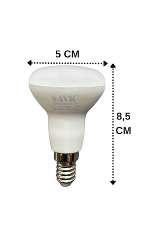 3 Adet Şavk 6w 37w Sarı Işık 3000k E14 Duylu İnce Duy Led R50 Ampul