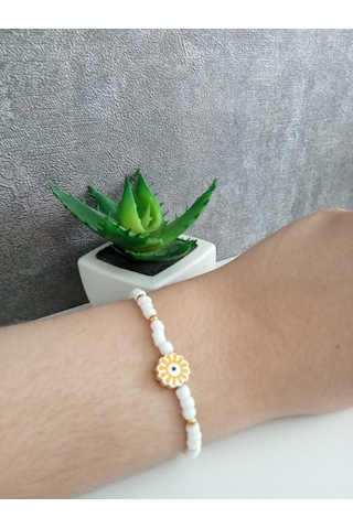 Nle Accessory Güneş Figürlü Bileklik Beyaz