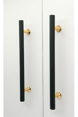 Mobilya Dolap Kulpu Mutfak Çekmece Kulpu Çizgili Dal Siyah Gold 128 Mm 12,8 Cm 10 Adet