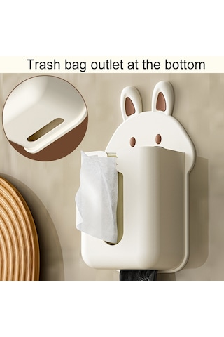 Sones Banyo Duvara Monte Mendil Kutusu Mutfak Karikatür Tavşan Yıkama Bezi Düzenleyici Beyaz