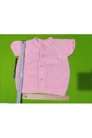 Tovyamade El Örgüsü Bebek Ceket Pembe Renk Pembe