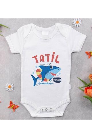 Bitmeyenkartus Bk Kids Isimli Tatil Zamanı Tasarımlı Bebek Body Zıbın - Model 1 Çok Renkli